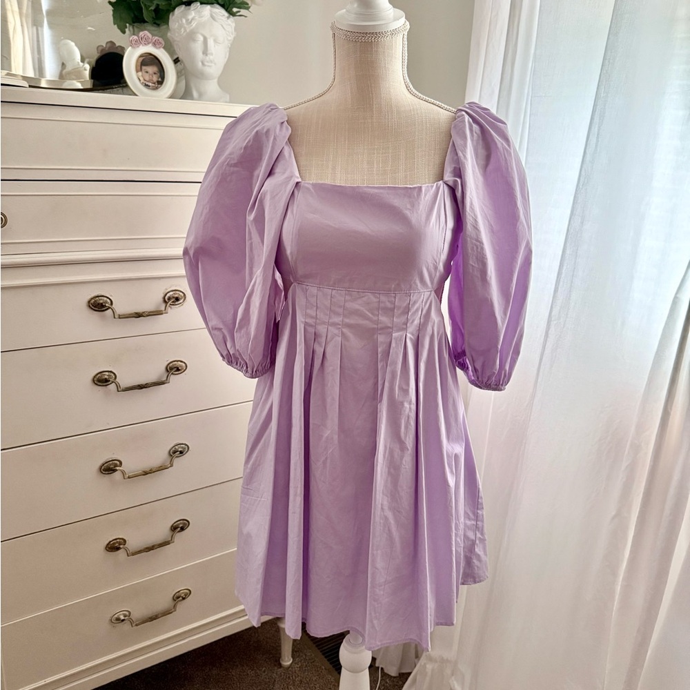 Altar'd State Lilac Bubble Sleeve Mini Dress NWOT